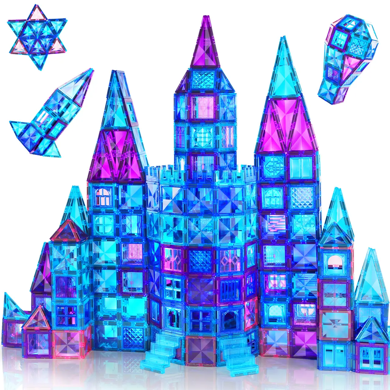 AFUNX 116PCS 3D Diamond Magnetic Building Blocks Toy Set, Construction STEM Building Toys, Perfect Birthday Gifts Learning Toys For Boys And Girls bui