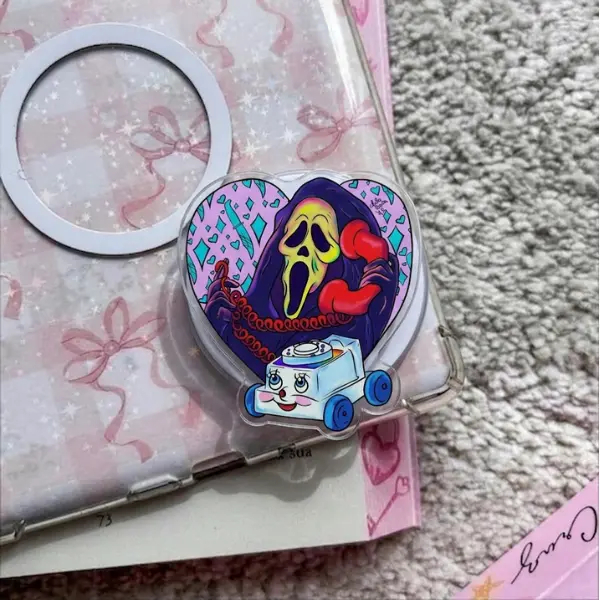 No U Hang Up Ghostface MagSafe Phone Grip, Funny Slasher Meme Griptok, Scream Movie Aesthetic Phone Stand, Spooky Phone Call Accessory, Horror Fan Gift