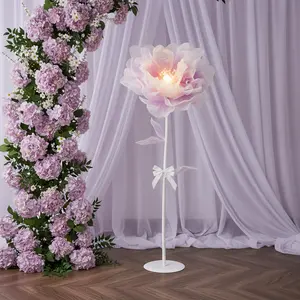 Auto-Open LED Artificial Flower 1.8m with Remote for Wedding Stage Decor artificial flowers for outside