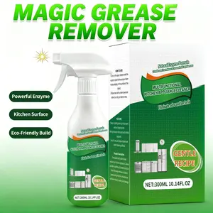Magic Grease Remover Instant Kitchen Grease Eraser Spray 300ML Eco-Friendly Build with Powerful Enzyme for Kitchen Surfaces