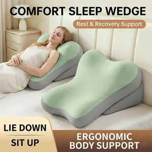 Memory Foam Backrest Pillow Set, Adjustable Bed Wedge Pillows, Comfortable Reading Support, Multi-Functional Lumbar Pad, Non-Slip Elevating Cushion