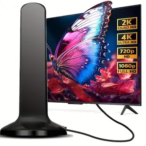 1080P 4K Ultra HD Digital Ground Wave TV Antenna, USB Powered Indoor Signal Booster with 3m Cable, Compatible with Smart & Old TVs, Christmas - Halloween Gifts