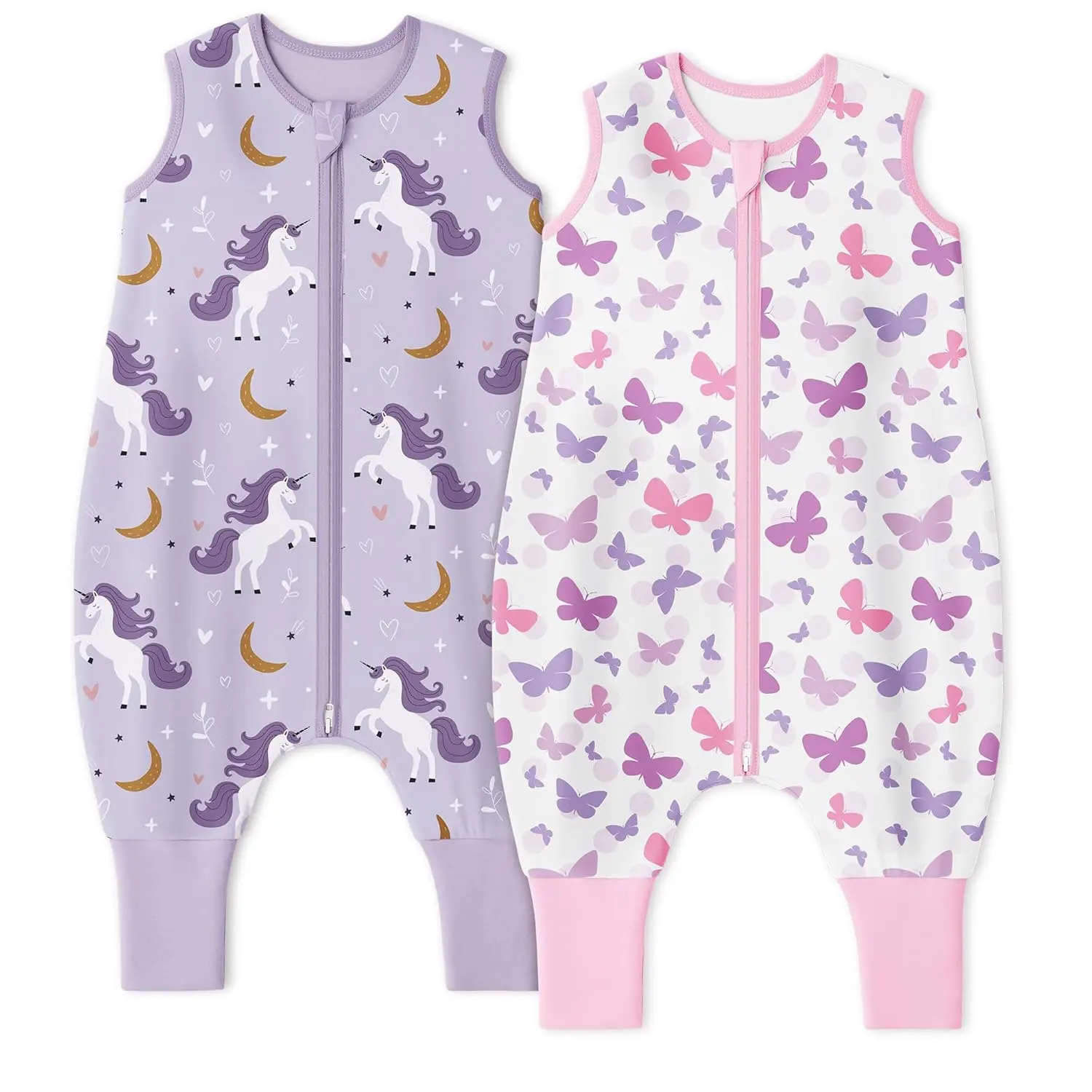 Yoofoss Toddler Sleep Sack With Feet 12-24 Months 100% Organic Cotton Baby Sleep Sack with Legs Toddler Wearable Blanket with 2-Way Zipper