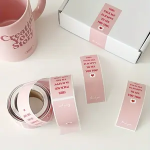 100pcs/roll Pink Self-Adhesive Envelope Stickers for Gifts, Packaging, and Stationery - Add a Touch of Joy to Your Day! Self Adhesive Label