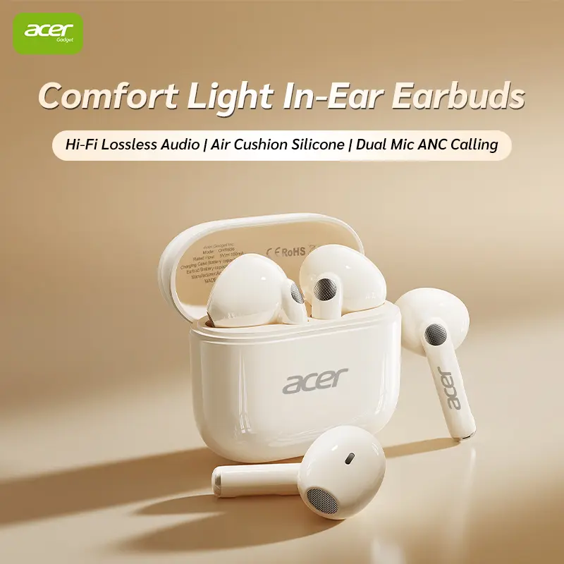 Acer OHR656 Wireless Earbuds in-Ear Headphones - Bluetooth 6.0 HiFi Stereo Bluetooth Earbuds with Mic in-Ear Call, IPX5 Waterproof Sport Lightweight Ear Buds Wireless Bluetooth for Phone