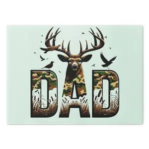 Personalized Cutting Board for Dad - Rustic Kitchen Decor, Gift for Father’s Day, Unique Housewarming Present, Hunting Theme Culinary Art