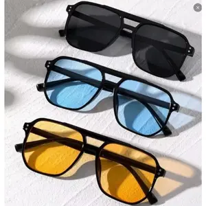 3-Pack Vintage Square Sun Glasses for Men Women Designer Style UV400 Shades