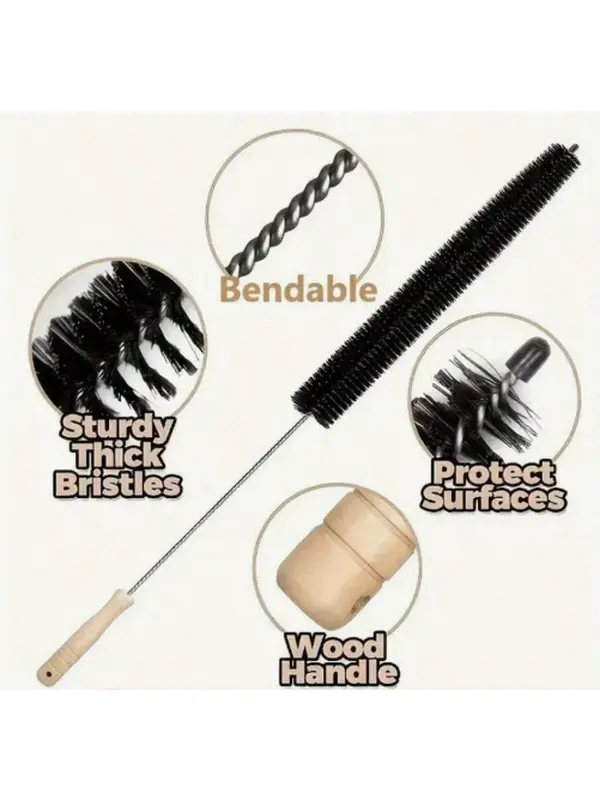 Washer & Dryer Vent Cleaning Brush with Long Flexible Rod & Spiral Bristles for Dust Removal & Blockage Prevention Ideal for Washing Machine Maintenance