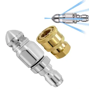 Sewer Jetter Kit For Pressure Washer Drain, 1 Set Newest 5800PSI Drain Cleaner Hose, High Pressure Hose, 6M/10M/15M/30M/45M NPT 1/4 Inch 5000PSI Sewer Jetter Nozzle, Cleaning Accessories