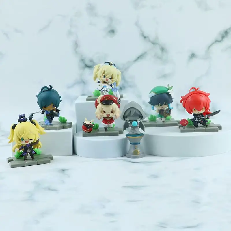 Game Genshin Impact Figure Kawaii Mondstadt Series Figurines Venti Klee Kaeya Desktop Ornament PVC Model Toy Kid‘s Birthday GIft
