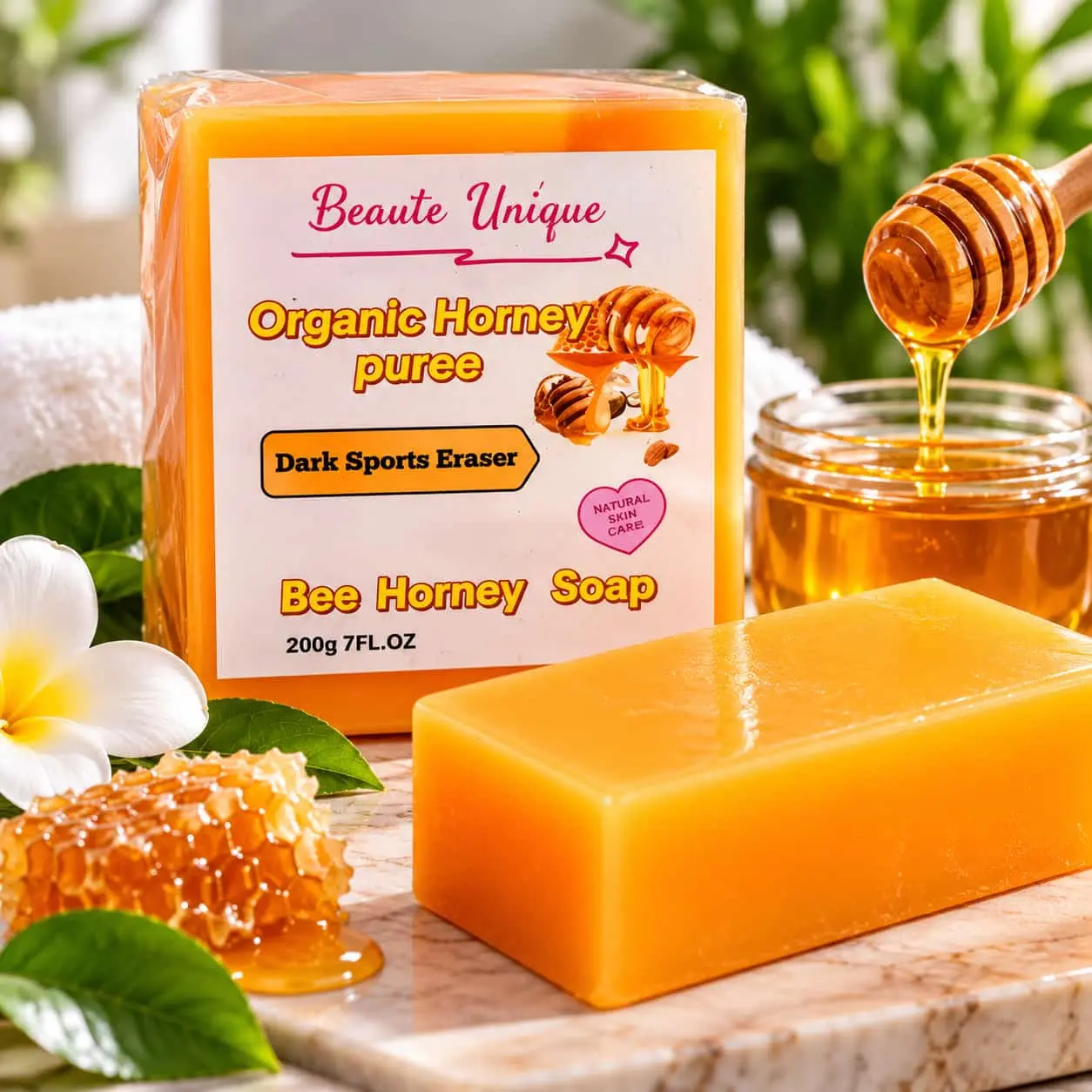 Organic Honey Puree Soap - Natural Ingredients for Moisturizing & Beautifying Skin - Ideal for All Skin Types - 6936712976060