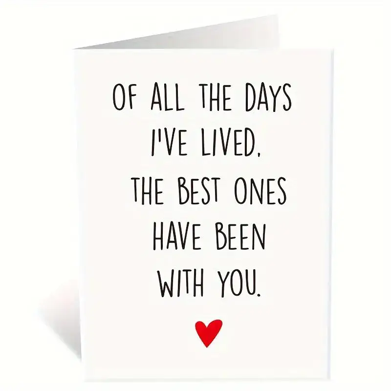 Romantic Anniversary Card with Envelope, 1 Count Wedding Anniversary Gift Card, Birthday Card, Greeting Card for Husband Him Boyfriend