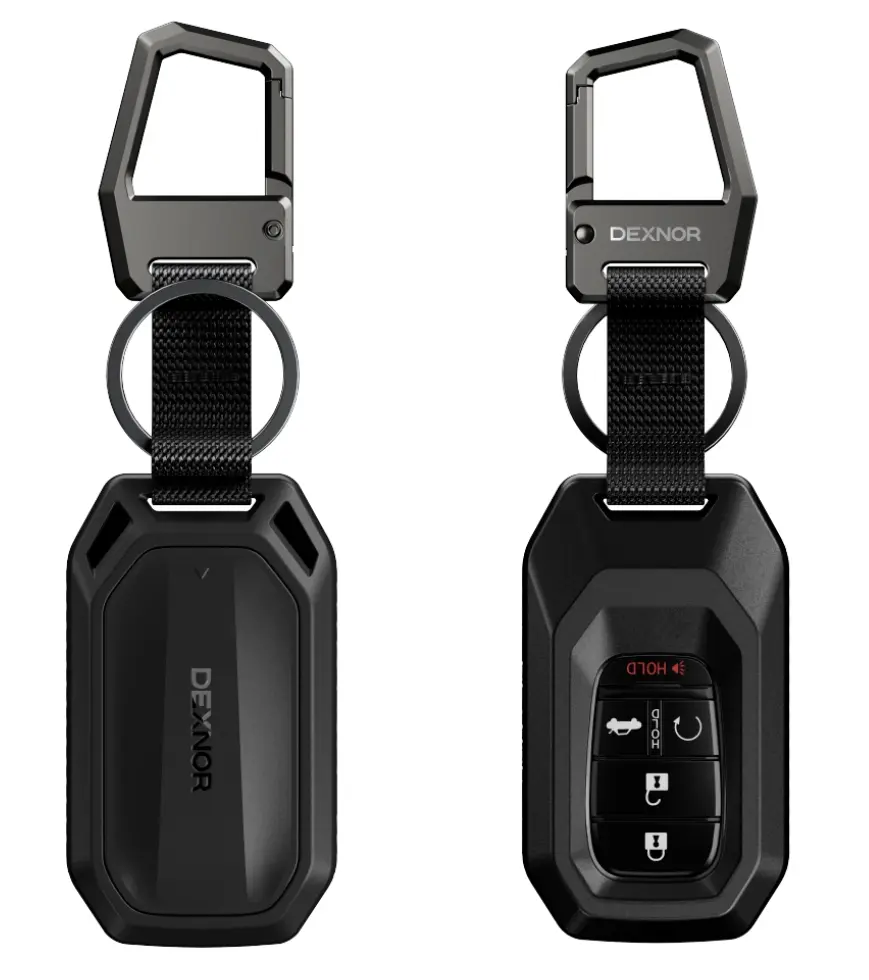 DEXNOR Rugged Key Fob Cover with Carabiner & Keychain, Car Key Accessory for Honda Civic 2022+, Accord, CR-V, HR-V, Pilot - Easy Button Access for Daily Commute, Key Fob Covers
