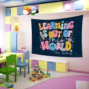 Teacher Welcome Tapestry, Learning Out of this World Banner, Space Teacher Tapestry, Classroom Decor, Classroom Banner, Teacher Gifts