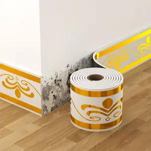 1pc Thick Self-Adhesive Baseboard Strip, Waterproof Wall Decal, Trim Decor, Accent Wall Trim, Glass Sticker for Background Walls