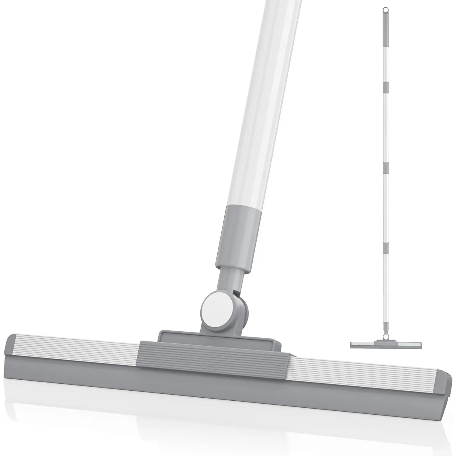 Floor  with 180? Rotating ,  for Floor with 52'' Long Handle,  Broom,  for Window Cleaning, Bathroom Tile, Garage Concrete, Deck, Shower Glass (White)