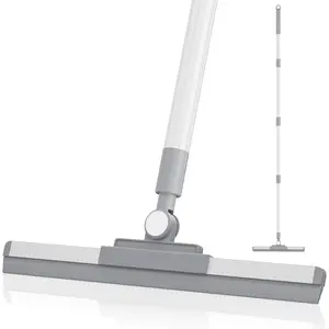 Floor  with 180? Rotating ,  for Floor with 52'' Long Handle,  Broom,  for Window Cleaning, Bathroom Tile, Garage Concrete, Deck, Shower Glass (White)