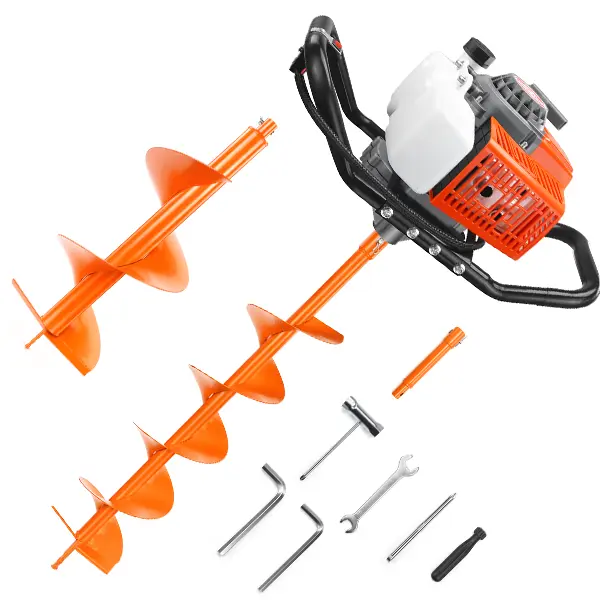 【toolupgrade】NEOTEC 72CC 2-Stroke Gas Powered Earth Auger Post Fence Hole Digger Equipped Available with a single 8-inch Drill Bit or a Combo Set of 6-inch + 10-inch Drill bits, Petrol Drill Borer for Garden & Lawn, Digging