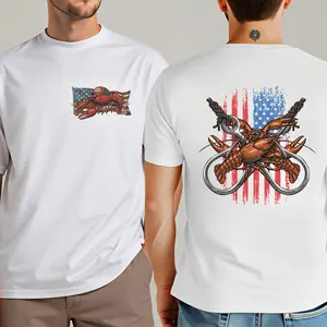 Patriotic Crawfish Shirt, Red White Blue Crawfish Boil Shirt, 4th of July Crawfish Shirt, Louisiana Cajun Graphic Shirt