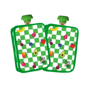 Once Upon A Farm Green Checkered Pouch Cooler 2-Pack