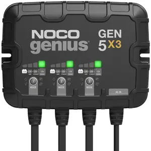 NOCO Genius GEN5X3, 3-Bank, 15A (5A/Bank) Smart Marine Battery Charger