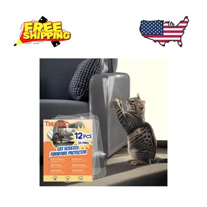 Cat Scratch Furniture Protector: 12 Pcs Single Side Couch Protector (12P+55 Pins)