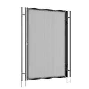 4 ft x 2.5 ft Pool Fence Gate, Pool Fence Gate Kit with Steel Aluminum Pipe Frame for InGround Above Ground Pools, Black