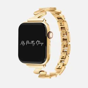 My Pretty Strap – Compatible Apple Watch Band – Stainless Steel iWatch Strap for Women – Series 1–11, SE & Ultra (38MM / 40MM / 41MM / 42MM / 44MM / 45MM / 49MM) – Gold, Silver, Rose Gold, Starlight – Siren