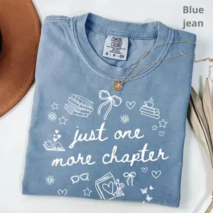 Comfort Colors Vintage Just One More Chapter T-shirt, Trendy Bookish Merch Book Lover T-shirt Bookish Girly Reading Shirt Cute Book Gift For Her - TrendWear USA