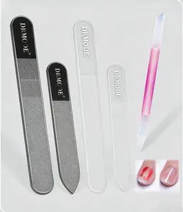 DRMODE Salon-Grade Glass Nail File Set 5 Pack | At-Home Nail Care for Shiny Smooth Nails, Gentle Buffing & Exfoliating