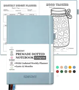 Premade Bullet Dotted Journal Notebook, Pre-made Dot Grid Journaling with Undated Weekly & Monthly Planner - 12 Month Organization