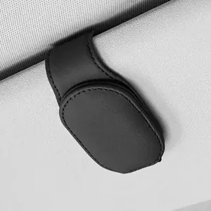 Magnetic car sunglass holder, magnetic leather glasses holder, car visor accessories, suitable for glasses of different sizes