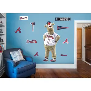 Blooper Mascot - RealBig Collection - Official MLB - Atlanta Braves - Reusable Vinyl Wall Decals