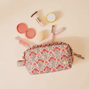 Essentials Quilted Cosmetic Pouch-Everbloom Dusty Rose