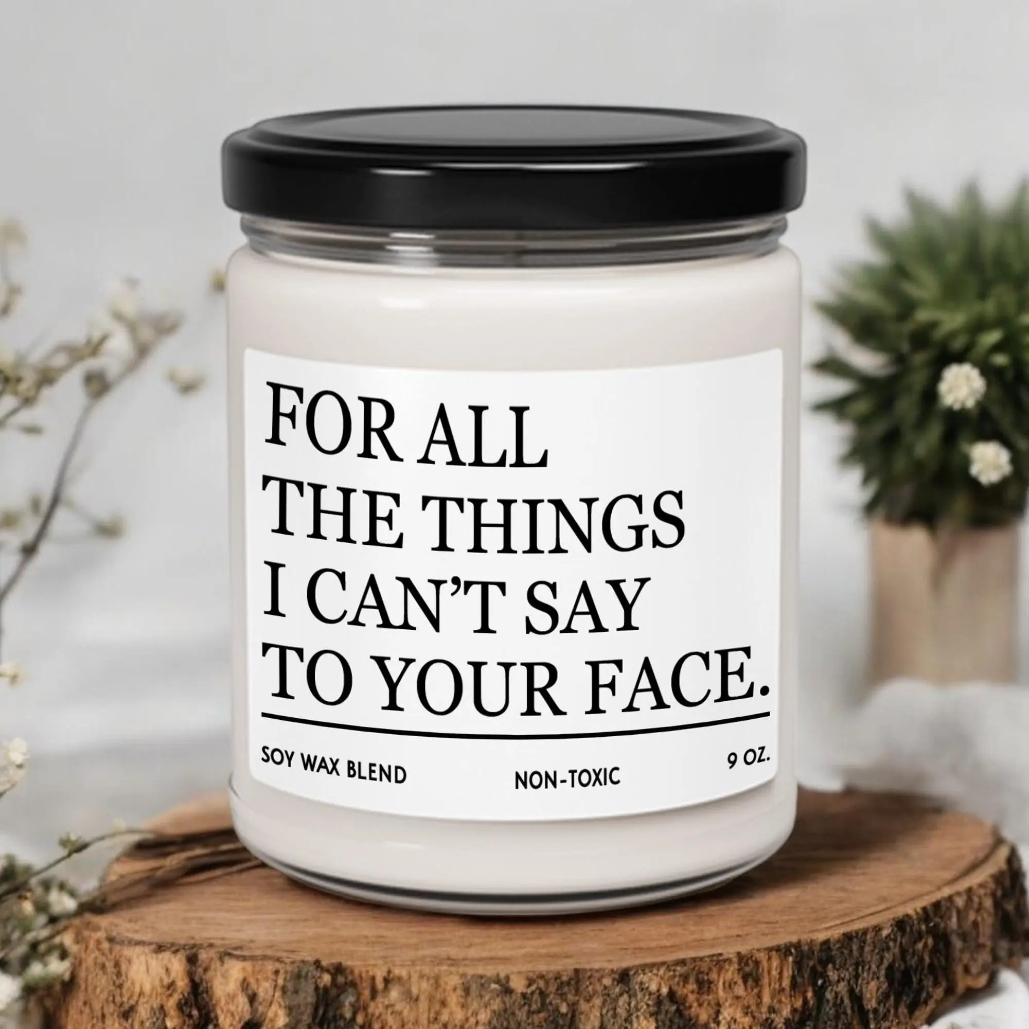 For All The Things I Can't Say To Your Face Candle, Sister Candle, Sister Soy Wax Candle, Sister Gift, Sister Birthday Gift (OS-AYAiSISCA) Decor Glass