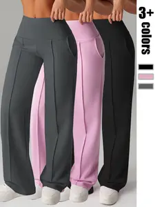 Qfen Sport High-Waisted Women's Riding Pants, Elastic Waist, Wide Leg, Comfortable, Suitable for Daily Wear and Sports, Spring and Fall