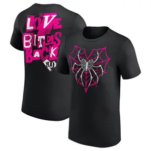 AJ Lee Herren T-Shirt Love Bites Back Schwarz Graphic Tee Wrestling Fan Shirt Unisex Casual Streetwear Top Made in USA
