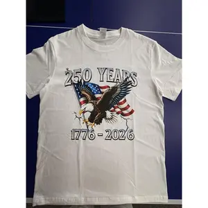 250 Years 1776-2026 American Eagle & Flag Graphic Tee | Patriotic USA 250th Anniversary T-Shirt, Vintage Style Casual Top
