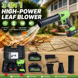 【Father‘sDayGift】SEEVOLX High Power Cordless Leaf Blower, Portable Multi Purpose Air Blower for Leaves, Dust, Debris, Lawn Drying, Car Cleaning, and Outdoor Tasks, Includes 2x 21V Batteries and Toolbox, Perfect Gift for Camping, Birthdays, or Holidays