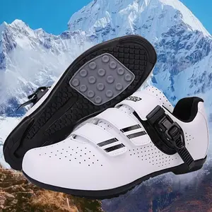 Lightweight breathable road cycling shoes with adjustable buckle and closure, non-slip rubber sole, available in four colors — unisex (for men and women), suitable for all seasons and outdoor sports; professional cycling accessories, adventure footwear