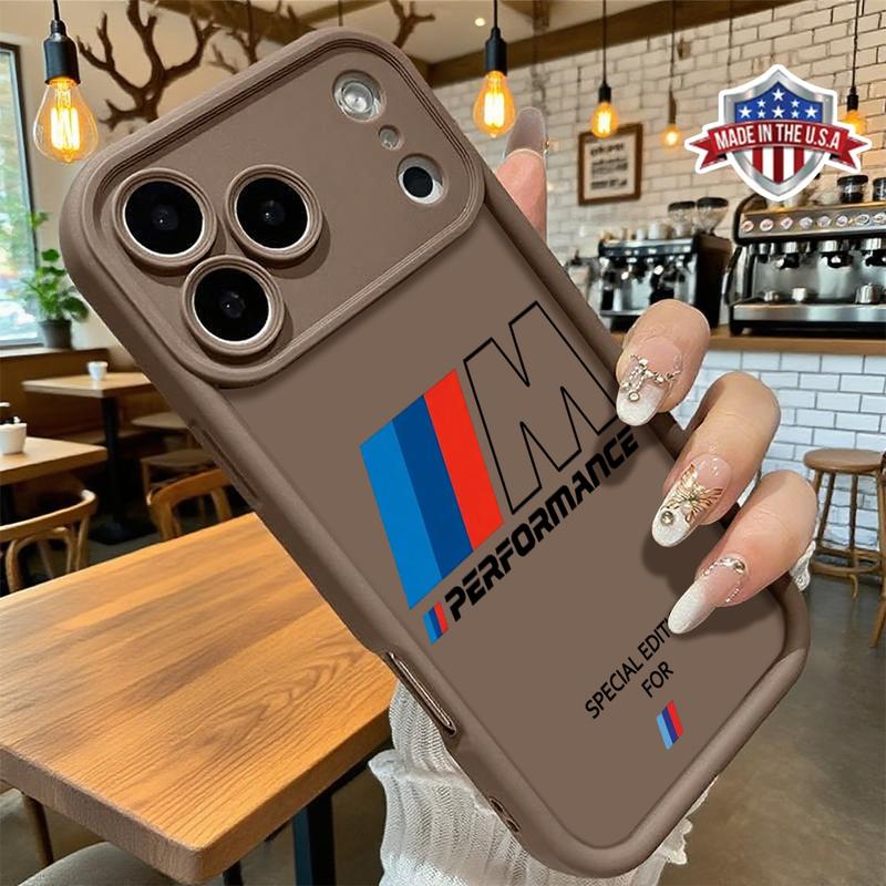 Cool Motorsport M Performance Logo Design Case for iPhone 17 16 15 14 Pro Max 13 12 11 XR XS Plus Slim Shockproof Anti Drop Protective Lightweight TPU Cover