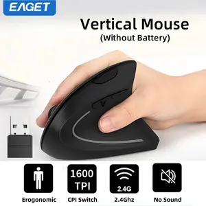 EAGET Wireless Ergonomic Performance Mouse, Vertical Mouse,Optical Office Mouse, Right Hand Mouse,Gaming Mouse for Computer Laptop(Black) One Handed Keyboard Numeric Keypad