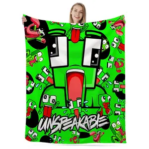 Mr Beast Cozy Soft Blanket, Funny Cute Flannel Blanket for Sofa Bed Kids Adult Gift Style 50x60 Inch