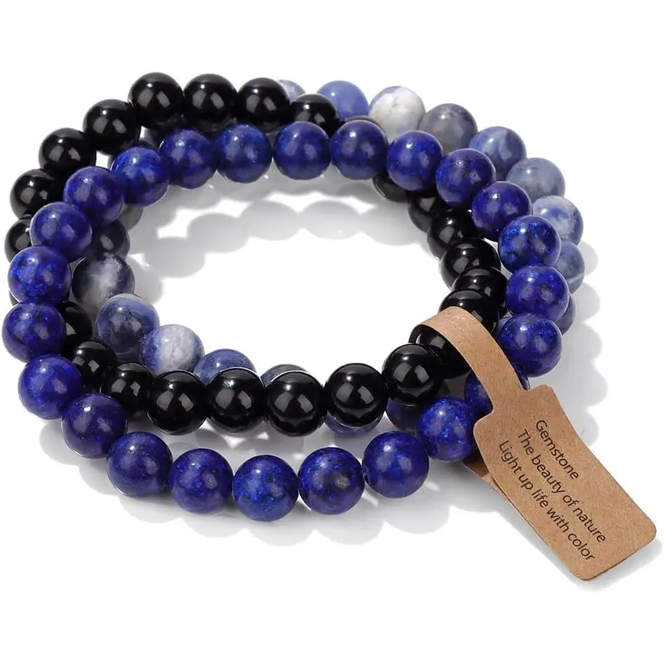 06 8mm Lapis Lazuli & Sodalite - Blue