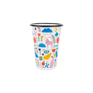 Lisa Congdon x CCH Pink Dog 14 oz Tumbler, Black Rim