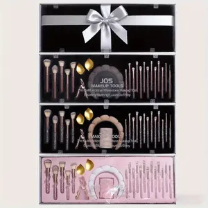 Brush Set for Women Professional JOS 23pcs Ultra Luxe Shimmering Glam Multifunctional Makeup Brush Set Pro Face Eye Brushes With Diamond Accents Highlighter Contour Foundation Lip Nose Brushes Premium Gift Colorful clean  make  up  tools woman full set ha