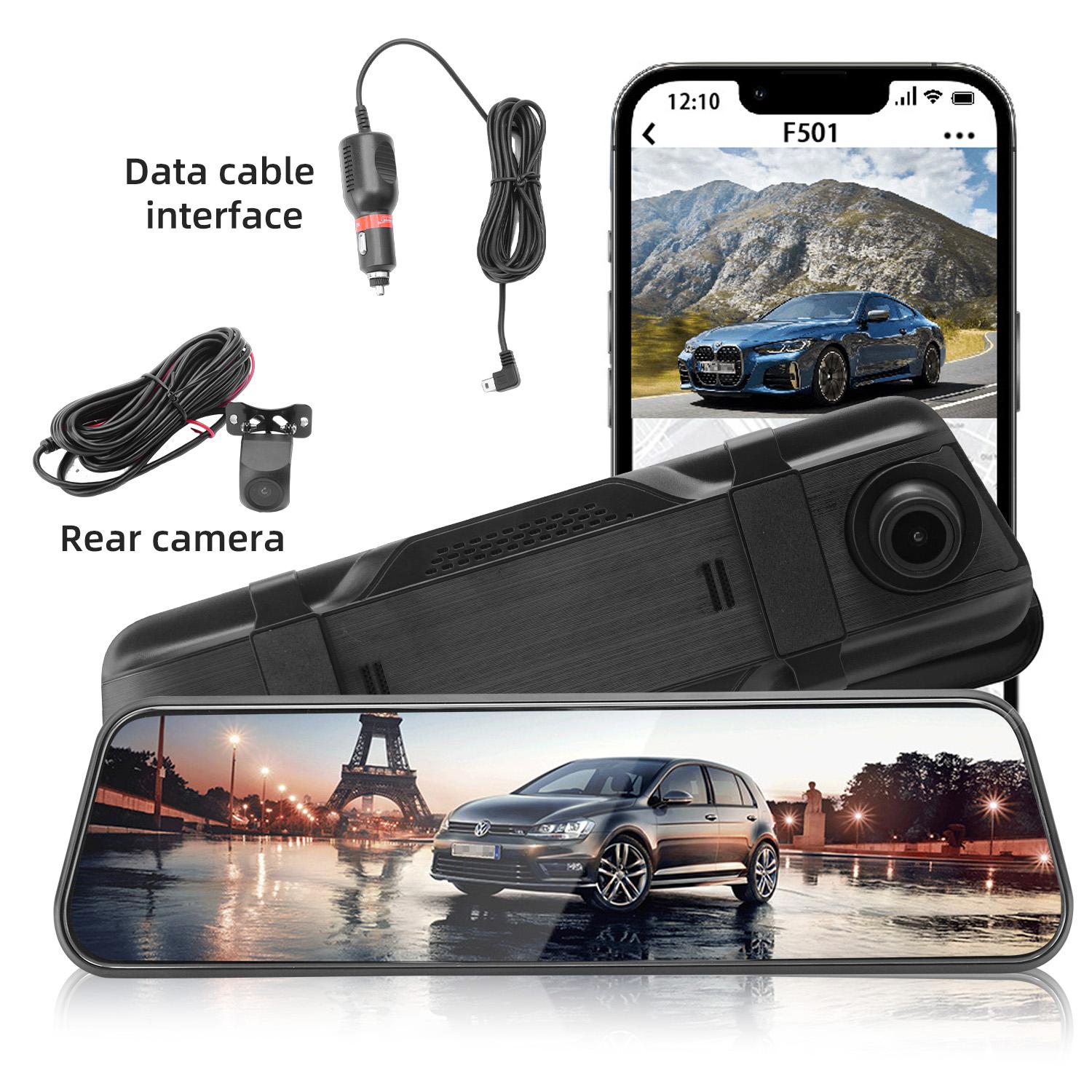10" Mirror Dash Cam Front and Rear, 1080P Touch Screen Rearview Dual Camera for Car, Waterproof Backup Camera with Night Vision, Parking Assist & G-Sensor