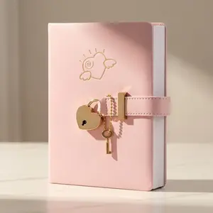 CAGIE Heart Lock Journal A5 Pink Diary With Key Mother’s Day Gift For Mom Daughter Women Lockable Notebook For Writing Travel Planner Gratitude Journal Memory Book Secret Diary Gift