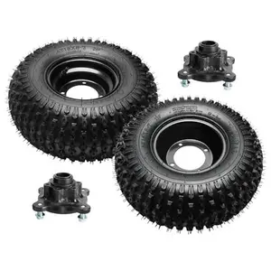 16x8-7 200/55-7 ATV UTV Tire and Rim Wheels 16x8x7 Tire & 4 Stud Go Kart Wheel Hubs for Karting Drift Trike Golf Cart Quad Buggy Dune Moped Lawn Mower 4 Wheeler Tricycle Motorcycle Taotao Coolster
