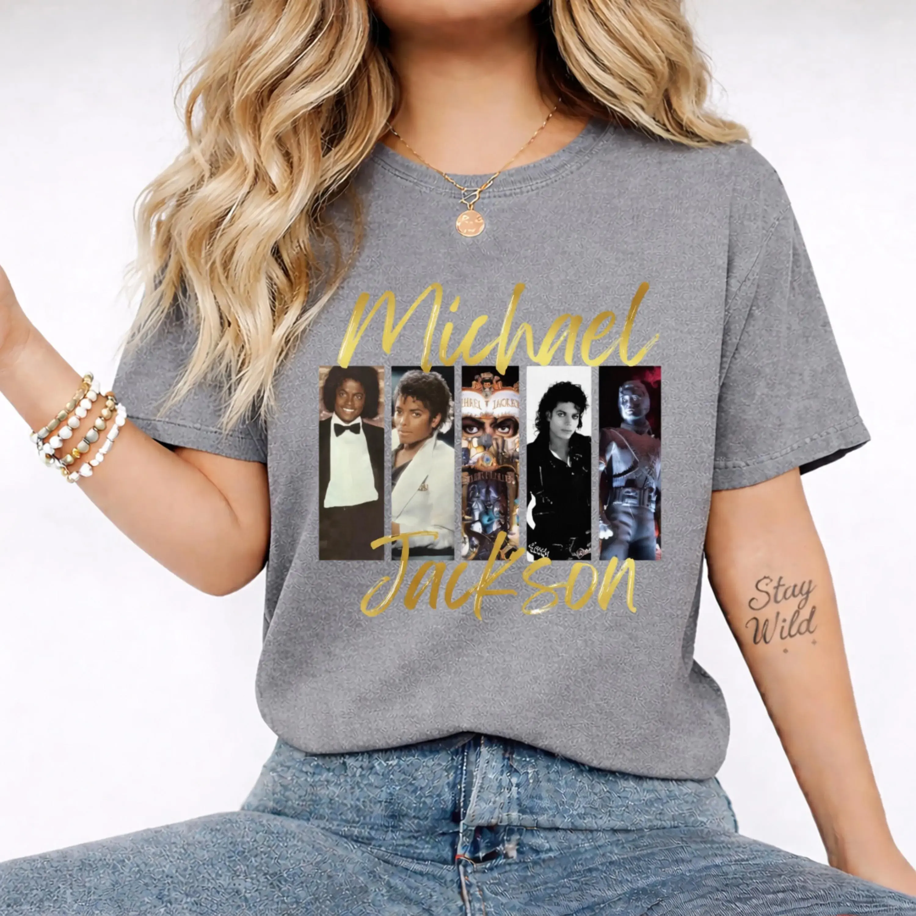 Michael Jackson King of Pop Vintage T-shirt _ Retro 90s Music